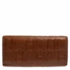 Carolina Herrera Brown Monogram Leather Continental Wallet Women