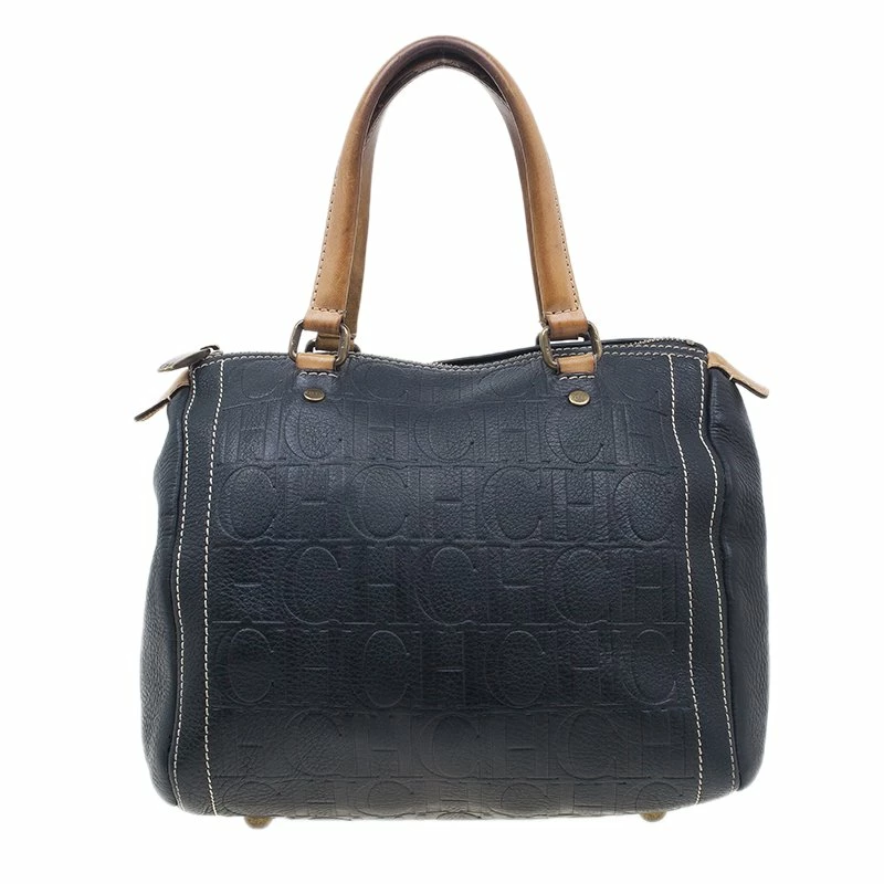 Carolina Herrera Black Leather Andy Boston Bag Women