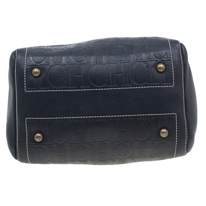 Carolina Herrera Black Leather Andy Boston Bag Women