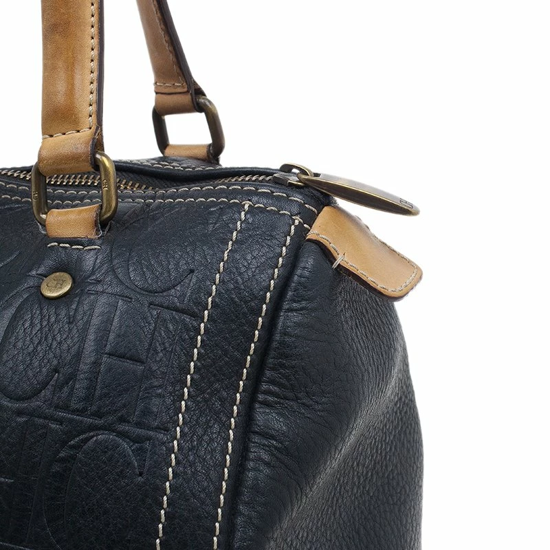 Carolina Herrera Black Leather Andy Boston Bag Women