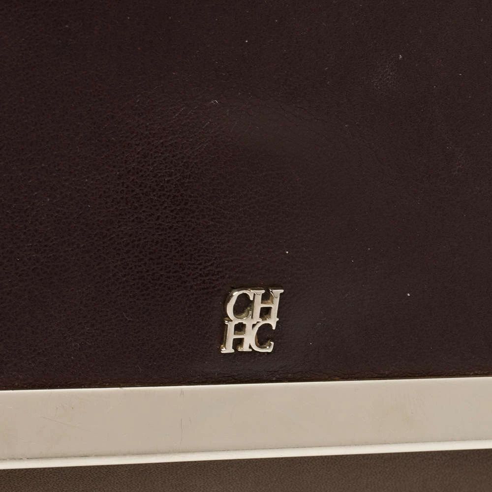 Carolina Herrera Bicolor Leather Top Handle Bag Women - Brown