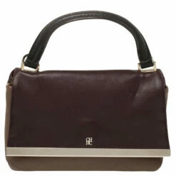 Carolina Herrera Bicolor Leather Top Handle Bag Women - Brown