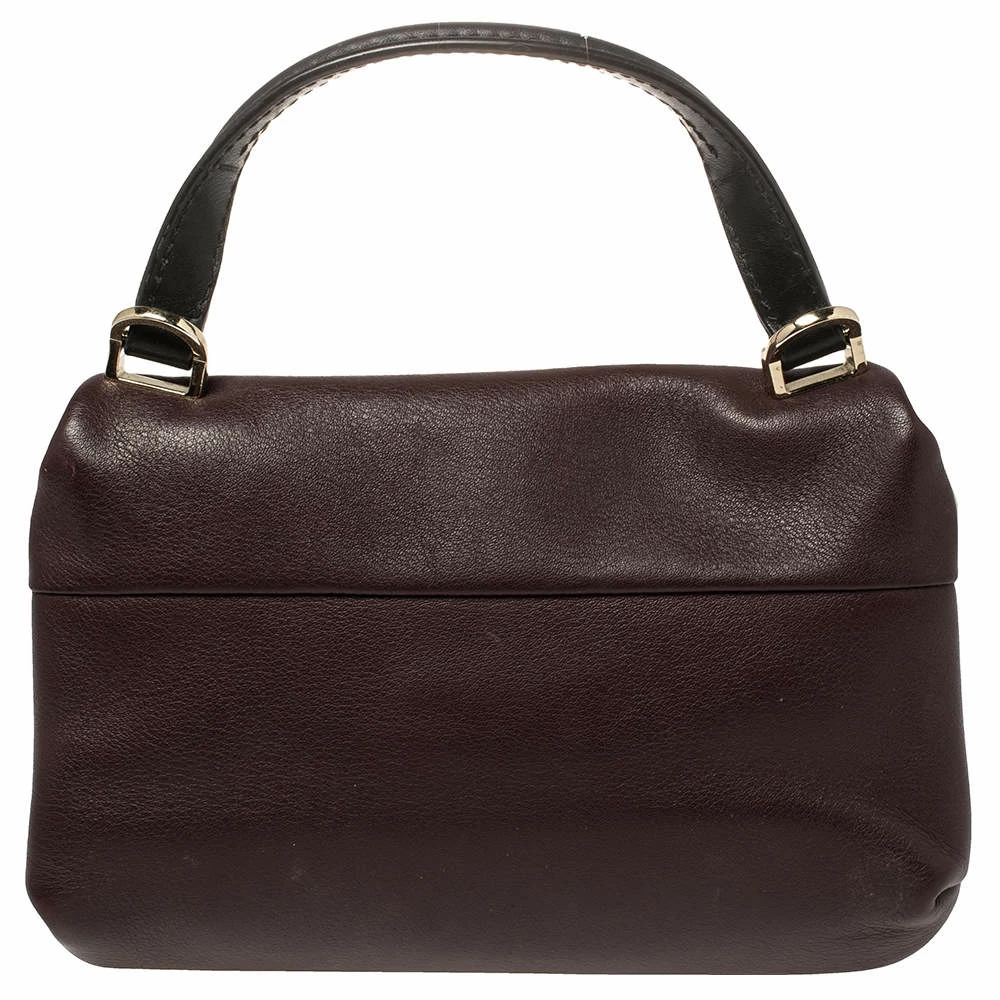 Carolina Herrera Bicolor Leather Top Handle Bag Women - Brown