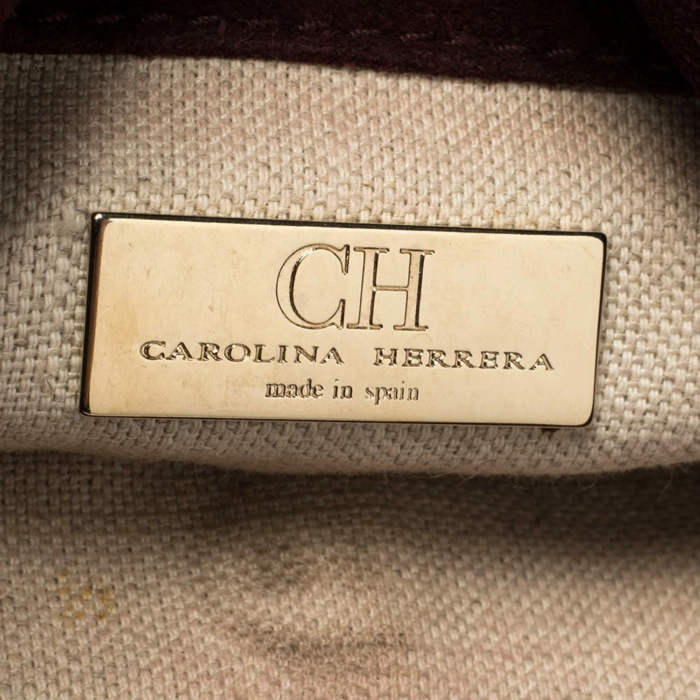 Carolina Herrera Bicolor Leather Top Handle Bag Women - Brown