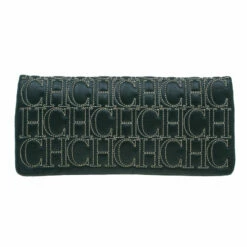 Carolina Herrera Olive Monogram Leather Jerry Clutch Women - Green
