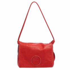 Carolina Herrera Red Leather Flap Shoulder Bag Women