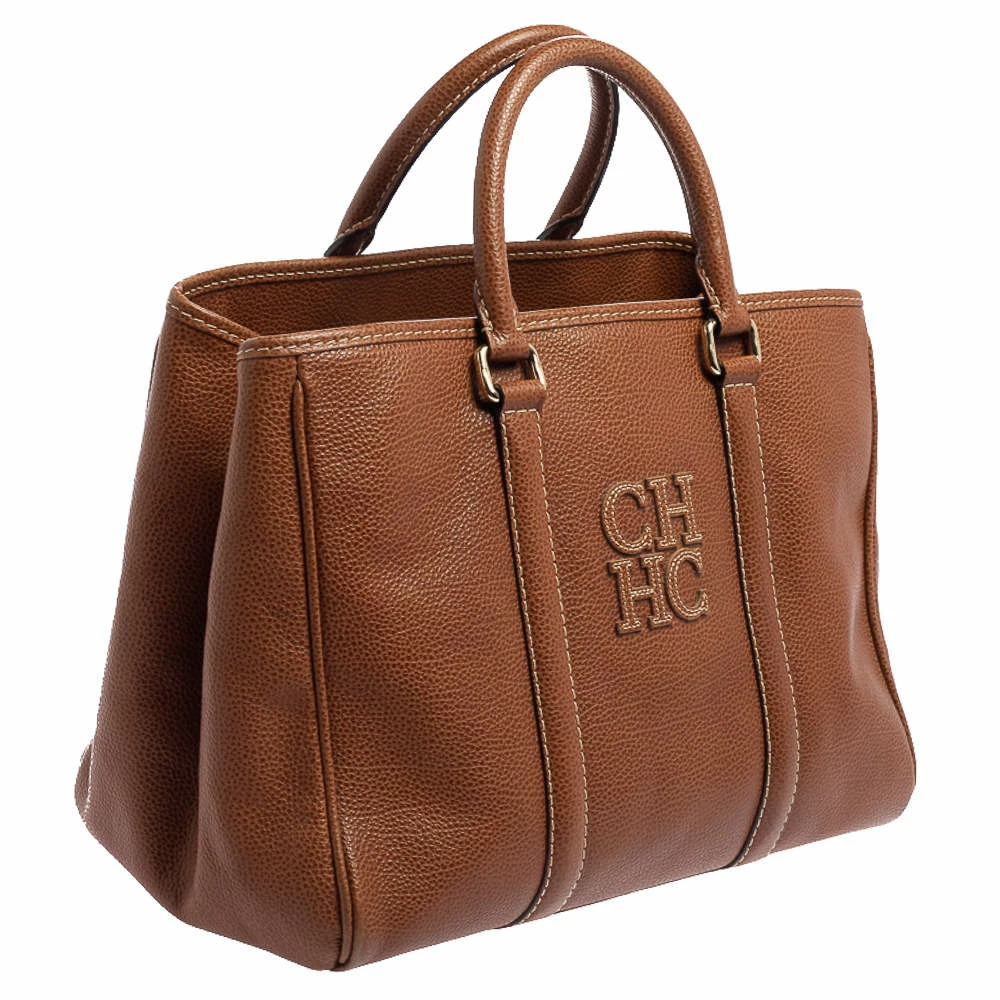 Carolina Herrera Brown Leather Matteo Tote Women