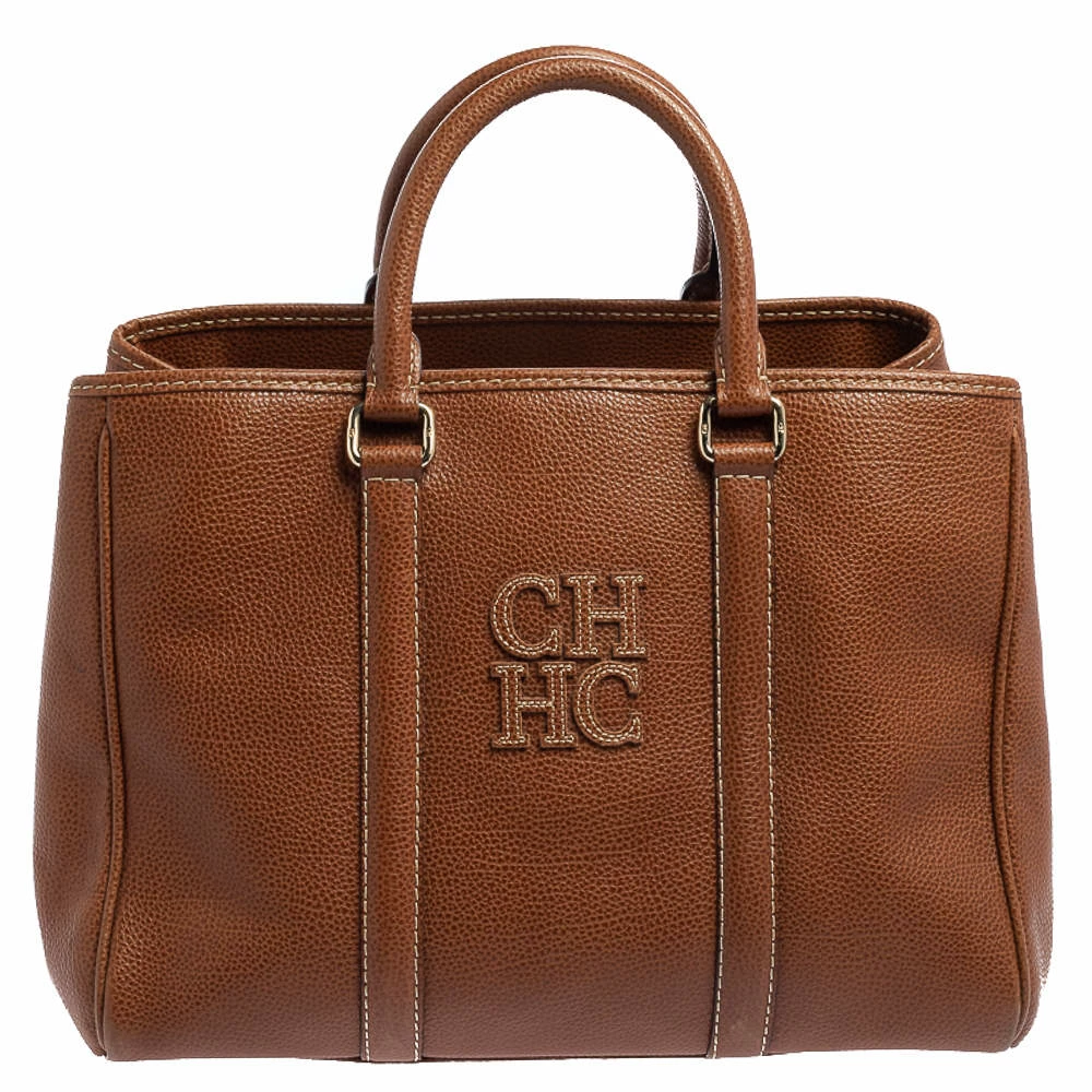 Carolina Herrera Brown Leather Matteo Tote Women