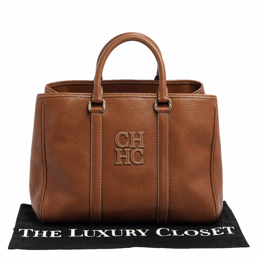 Carolina Herrera Brown Leather Matteo Tote Women