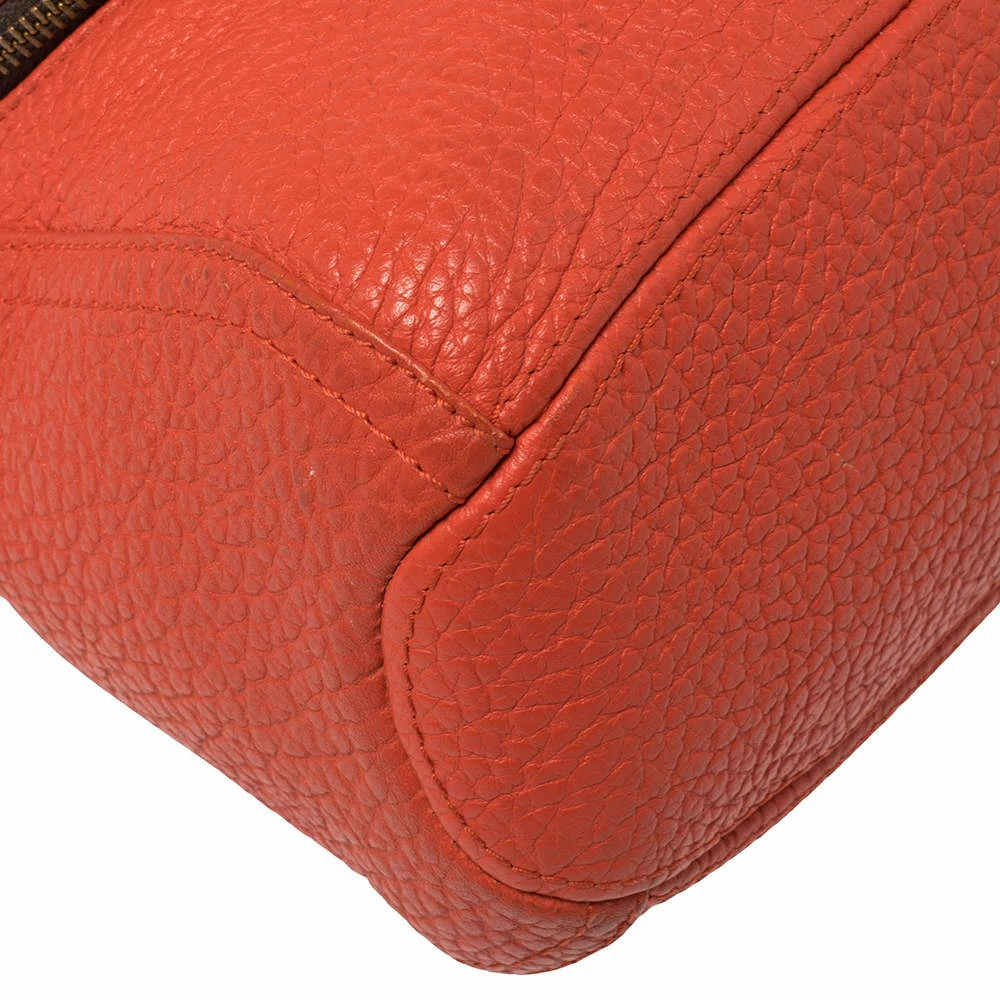 Carolina Herrera Orange Leather Zip Hobo Women