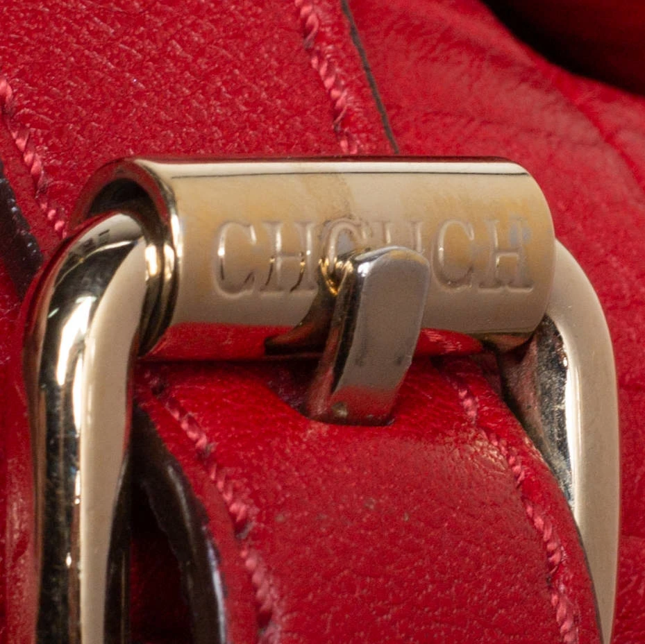 Carolina Herrera Red Monogram Leather Matryoshka Tote Women