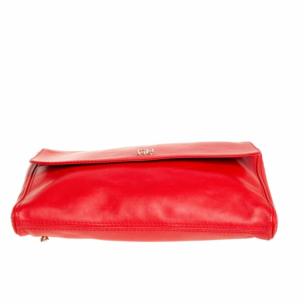 Carolina Herrera Crimson Red Leather Flap Chain Shoulder Bag Women 6 Carolina Herrera Crimson Red Leather Flap Chain Shoulder Bag Women - Image 6