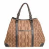 Carolina Herrera Brown Monogram Canvas And Leather Tote Women