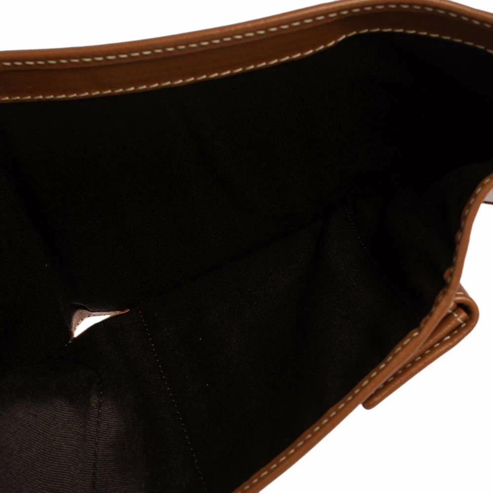 Carolina Herrera Caramel Brown Leather Trifold Compact Wallet Women