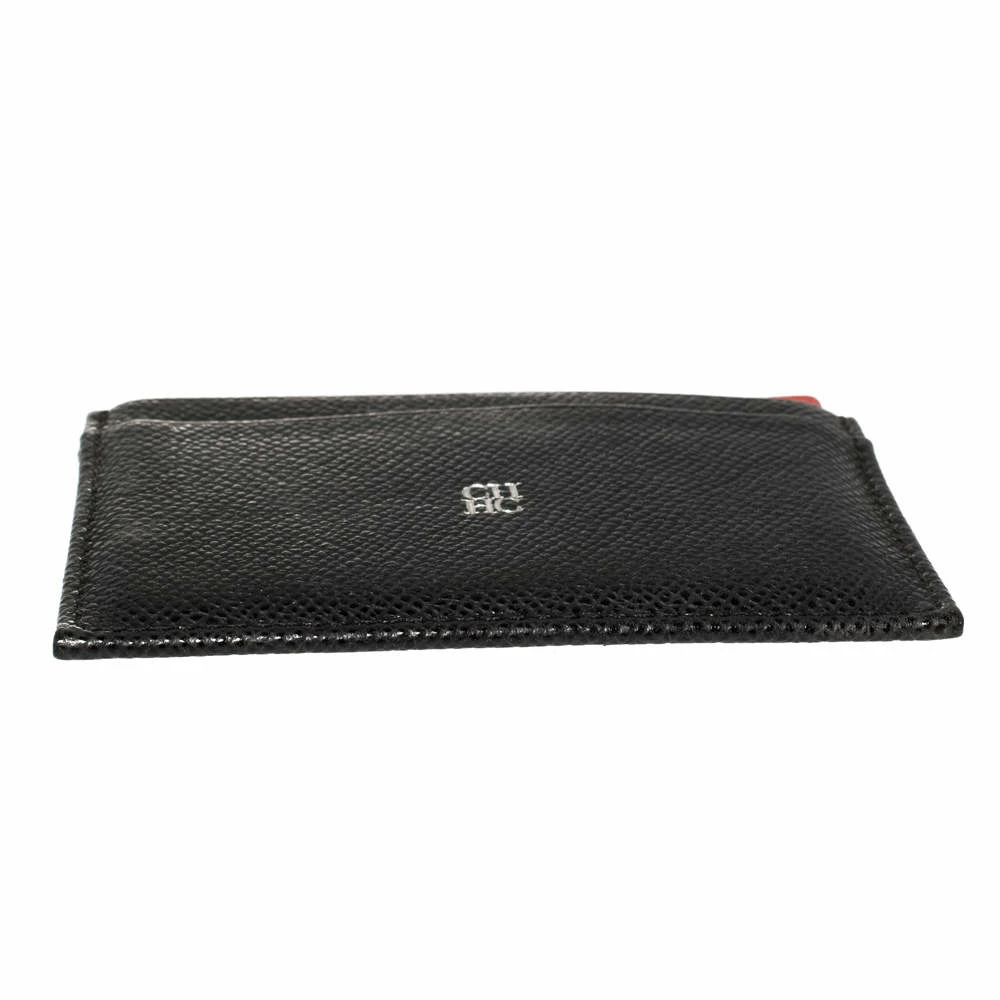 Carolina Herrera Black/Red Leather Card Holder Women