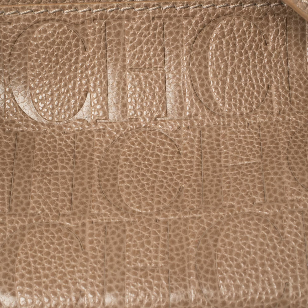 Carolina Herrera Beige Leather Minuetto Flap Top Handle Bag Women