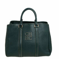 Carolina Herrera Green Leather Andy Tote Women