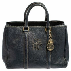 Carolina Herrera Blue Leather Andy Tote Women
