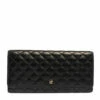 Carolina Herrera Black Quilted Leather Flap Wallet Women