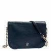 Carolina Herrera Blue Leather New Baltazar Flap Shoulder Bag Women