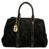 Carolina Herrera Black Monogram Nubuck And Leather Matteo Tote Women