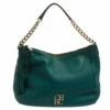Carolina Herrera Green Leather Zip Hobo Women