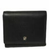 Carolina Herrera Black Leather Trifold Wallet Women