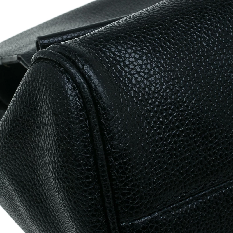 Carolina Herrera Black Leather Minueto Flap Bag Women