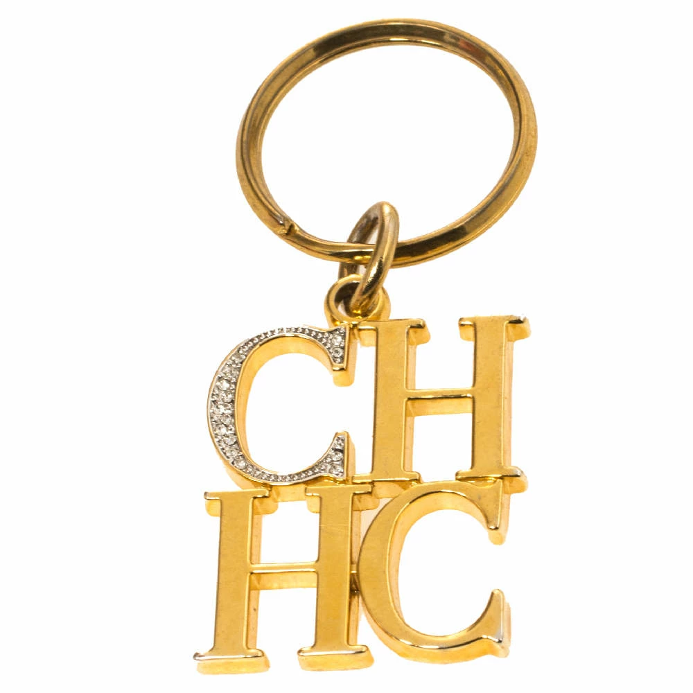 Carolina Herrera Beige/Brown Monogram Coated Canvas and Leather Charm Tote Women