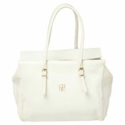 Carolina Herrera White Leather Tempo Collection Adagio Tote Women - Brown
