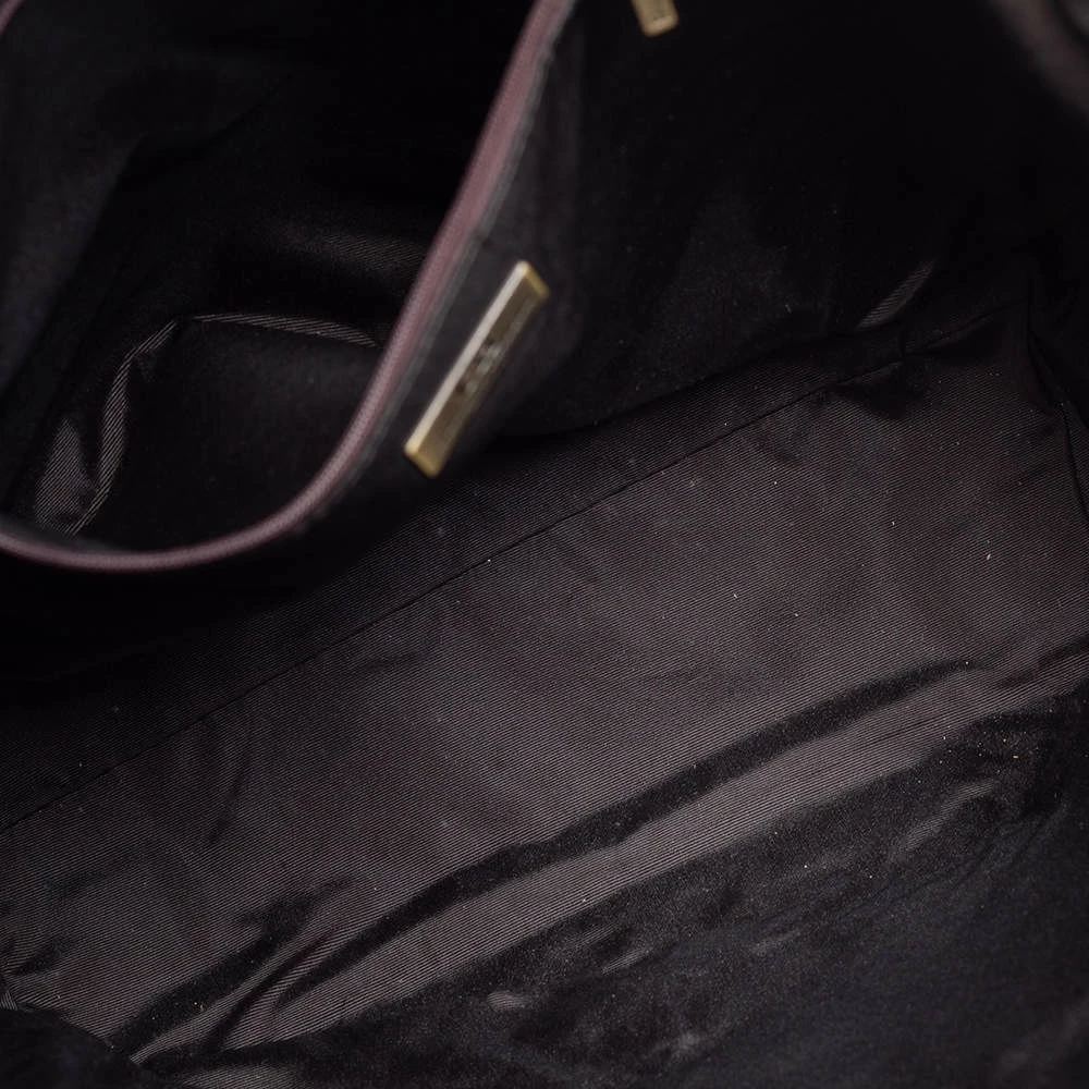 Carolina Herrera Beige/Dark Brown Monorgam Fabric and Leather Open Tote Women