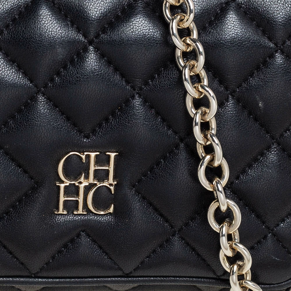 Carolina Herrera Quilted Leather Chain Crossbody Bag Women - Black