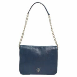Carolina Herrera Blue Leather New Baltazar Flap Shoulder Bag Women