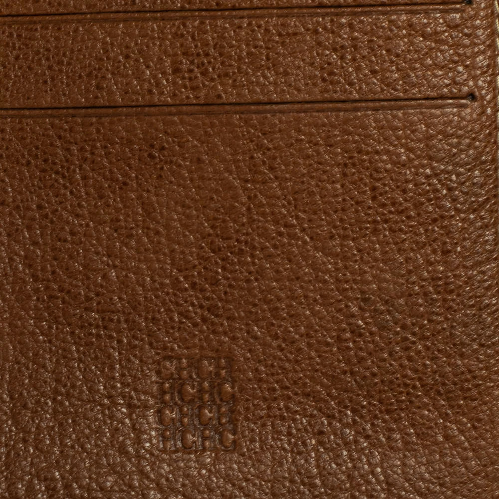 Carolina Herrera Brown Leather Zip Around Wallets Women