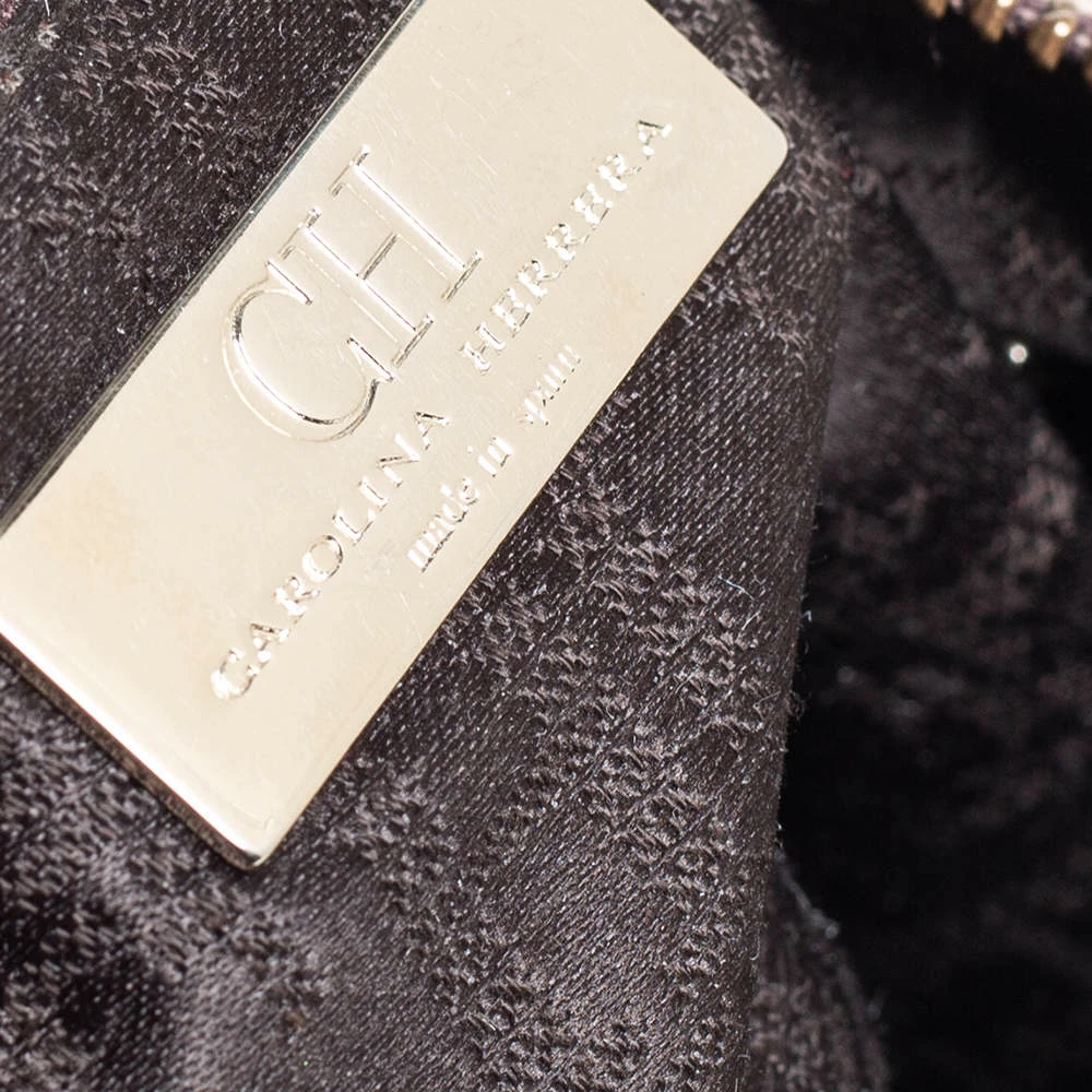 Carolina Herrera Beige Leather Chain Tassel Shoulder Bag Women