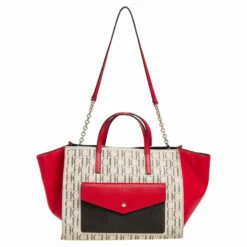 Carolina Herrera Multicolor Coated Canvas And Leather Front Pocket Tote Women