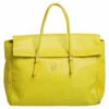 Carolina Herrera Neon Yellow Leather Tempo Collection Adagio Tote Women