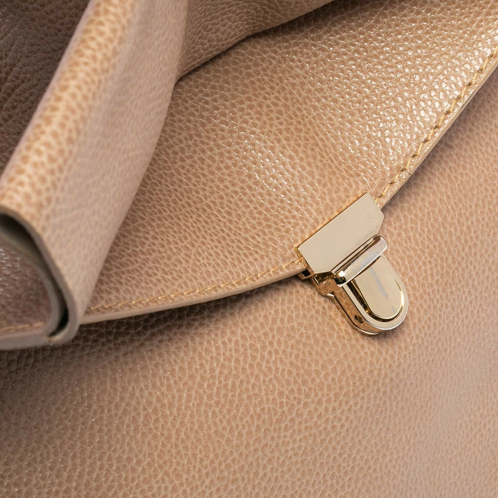 Carolina Herrera Beige Leather Minuetto Flap Top Handle Bag Women