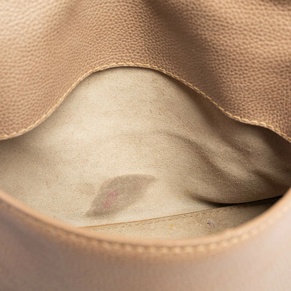 Carolina Herrera Beige Leather Minuetto Flap Top Handle Bag Women