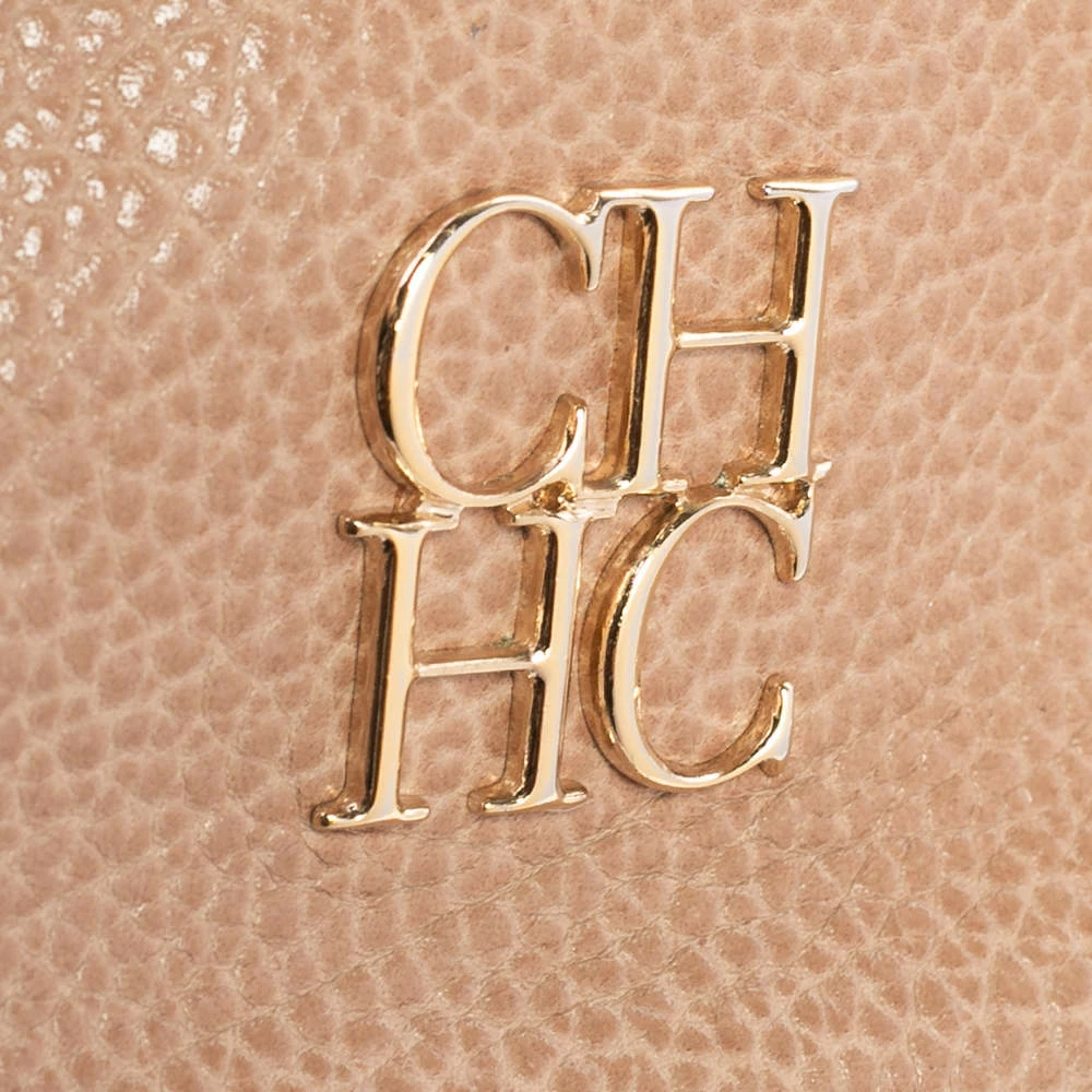 Carolina Herrera Beige Leather Minuetto Flap Top Handle Bag Women