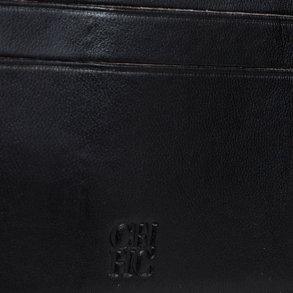 Carolina Herrera Black Quilted Leather Trifold Wallet Women