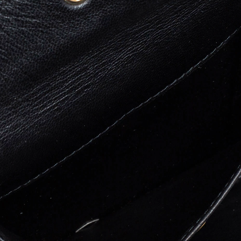 Carolina Herrera Black Quilted Leather Trifold Wallet Women