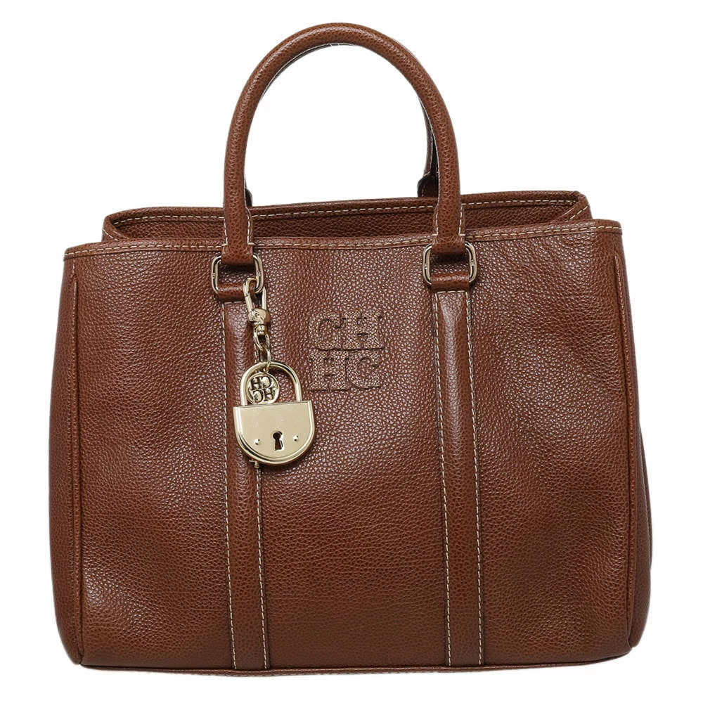 Carolina Herrera Brown Leather Matteo Tote Women