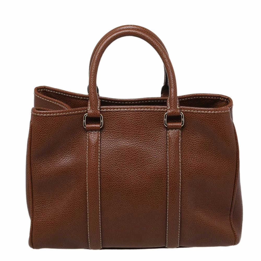 Carolina Herrera Brown Leather Matteo Tote Women