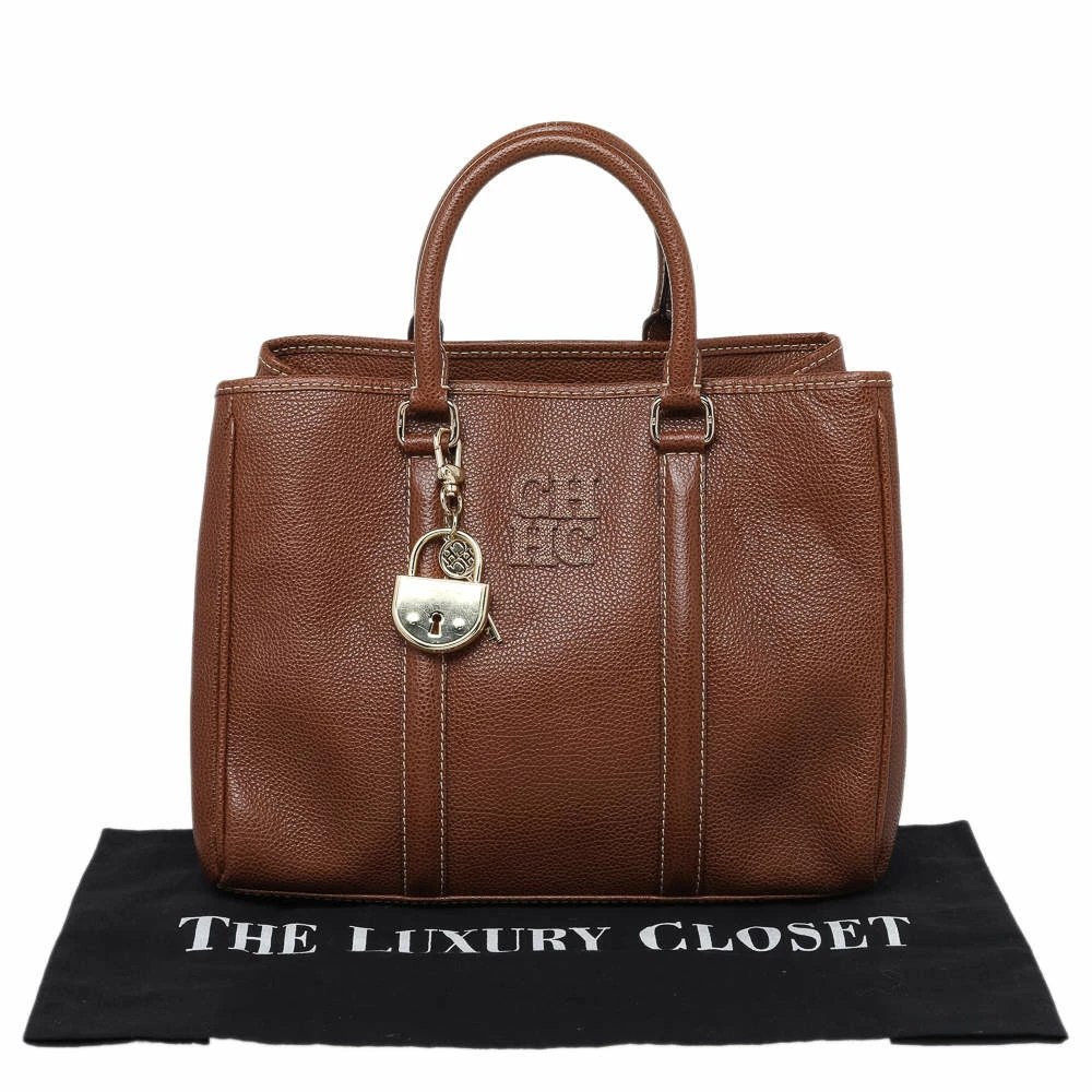 Carolina Herrera Brown Leather Matteo Tote Women