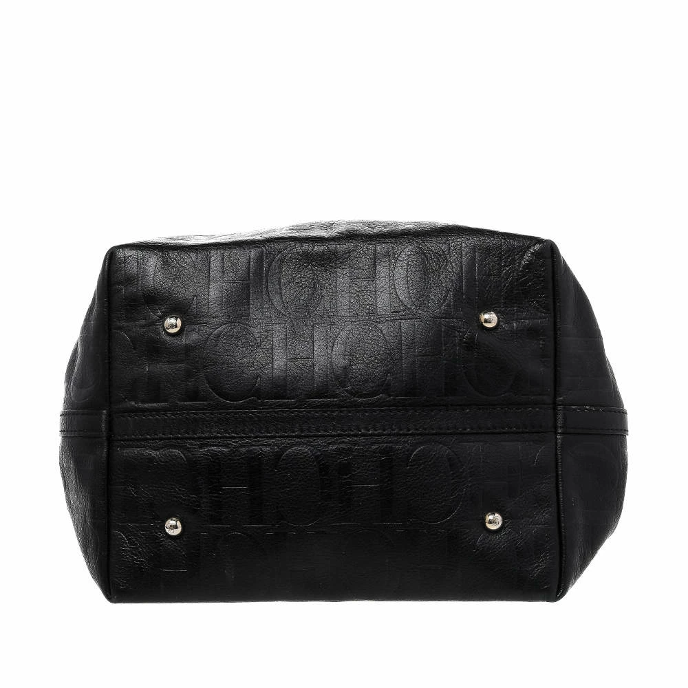 Carolina Herrera Black Monogram Leather Matryoshka Tote Women