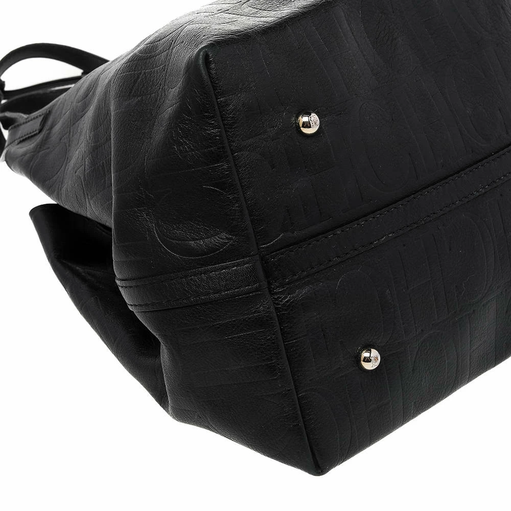 Carolina Herrera Black Monogram Leather Matryoshka Tote Women