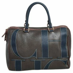 Carolina Herrera Brown Grained Leather Boston Bag Women