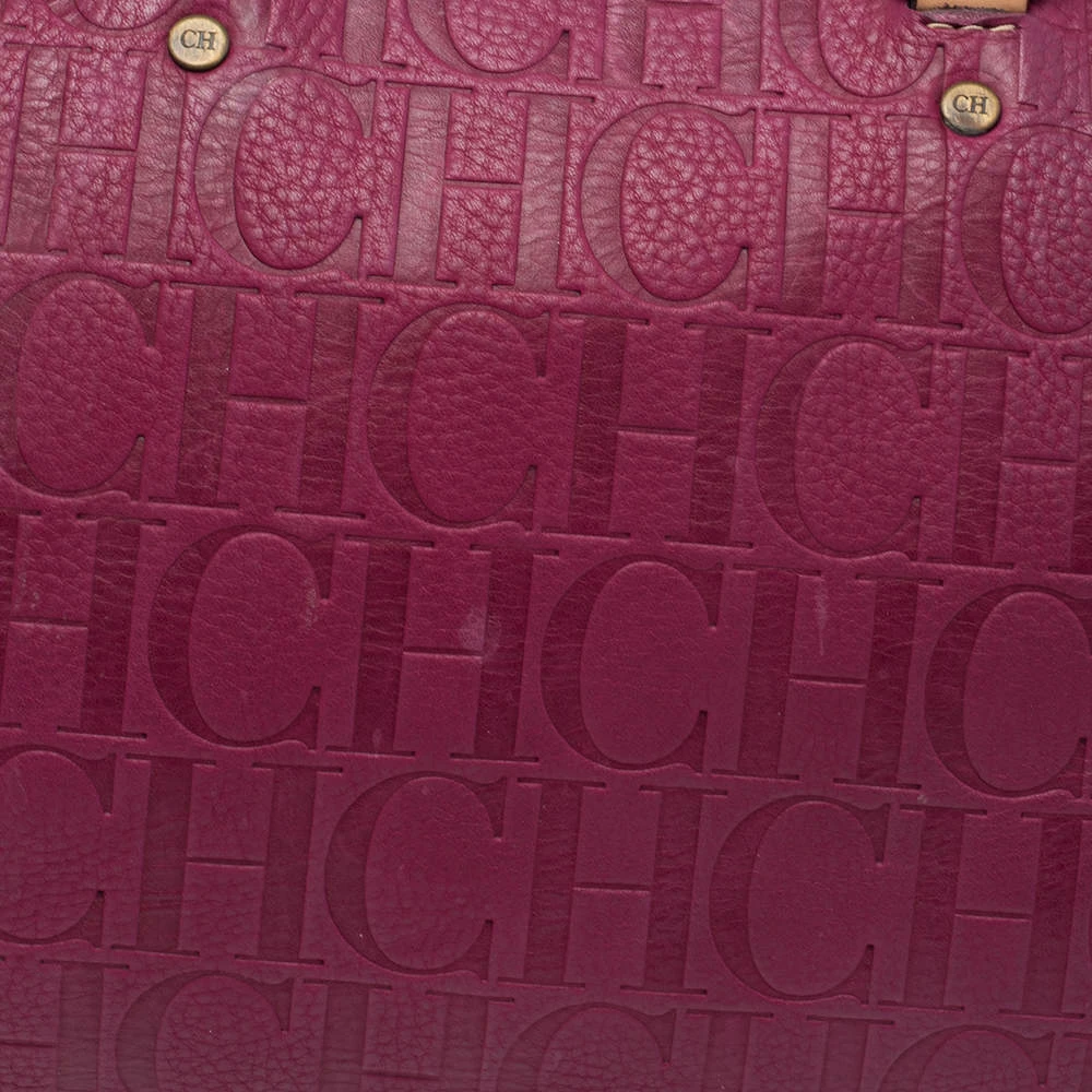 Carolina Herrera Magenta Monogram Leather Large Andy Boston Bag Women - Purple 5 Carolina Herrera Magenta Monogram Leather Large Andy Boston Bag Women - Purple - Image 5
