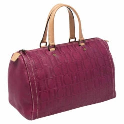 Carolina Herrera Magenta Monogram Leather Large Andy Boston Bag Women - Purple 13 Carolina Herrera Magenta Monogram Leather Large Andy Boston Bag Women - Purple -Carolina Herrera Shop luxury women carolina herrera used handbags p482216 007